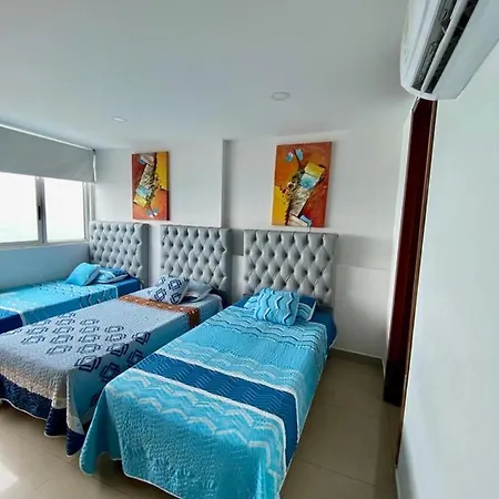 Apartamento 2p1-al4 Apartamento De 2 Alcobas Frente Al Mar Con Aire Acondicionado Y Wifi