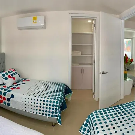 2p1-al4 Apartamento De 2 Alcobas Frente Al Mar Con Aire Acondicionado Y Wifi * Cartagena
